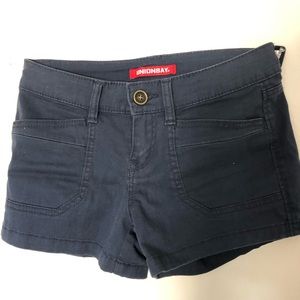 Dark blue khaki stretch shorts